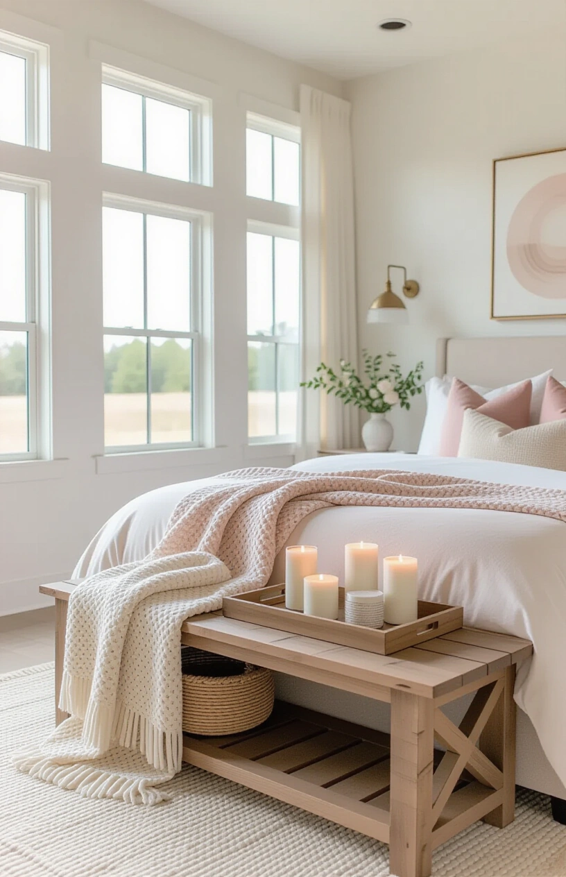 Create Your Dream Bedroom Sanctuary: 15 Calming Decor Ideas - Candle Arrangement on a Decorative Tray