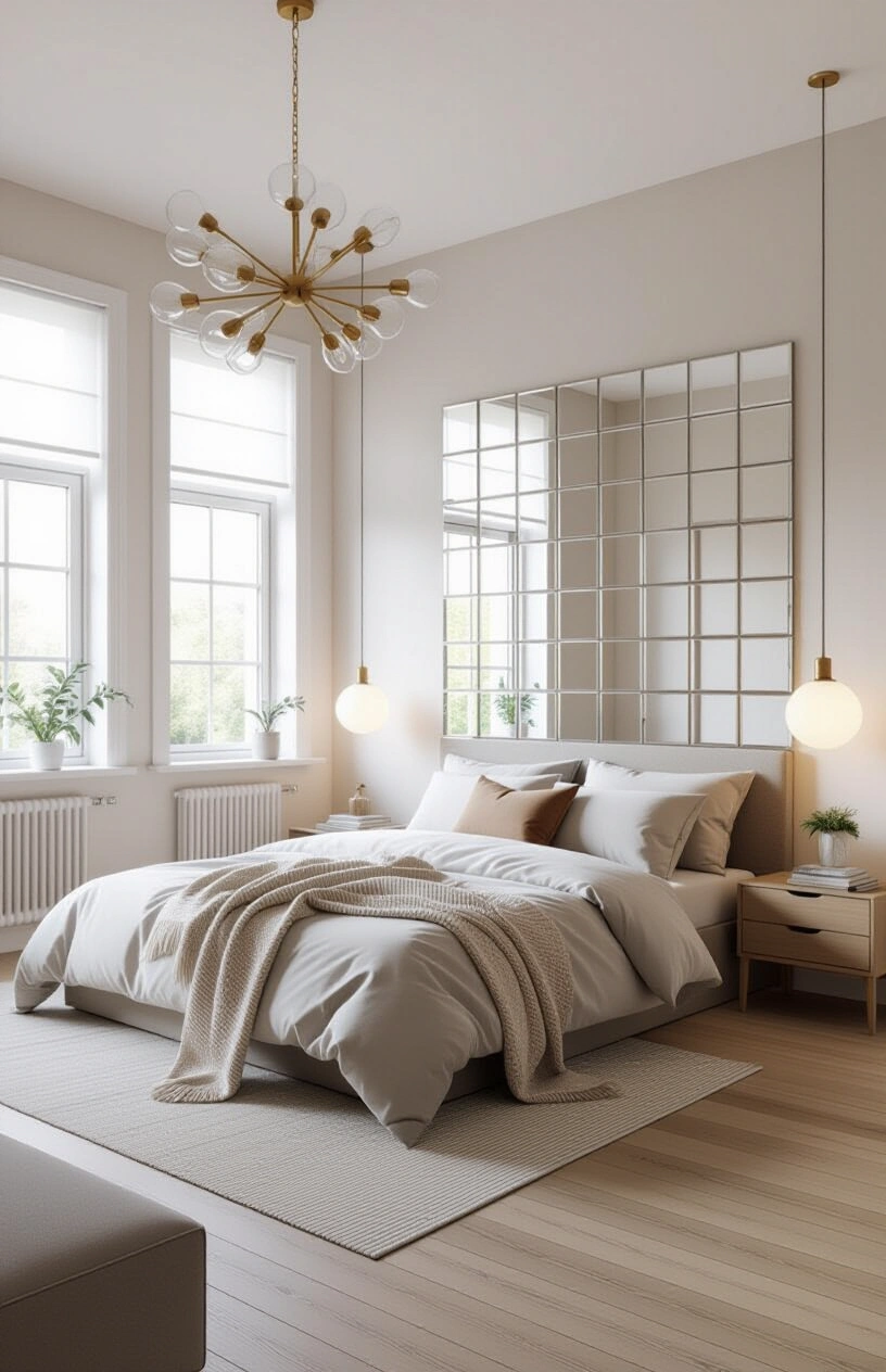 DIY Headboard Ideas: Budget-Friendly Projects for a Bedroom Makeover - DIY Headboard with Mirrored Tiles