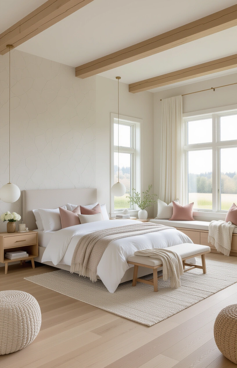 Create Your Dream Bedroom Sanctuary: 15 Calming Decor Ideas - Floating Nightstands with Minimalist Lamps