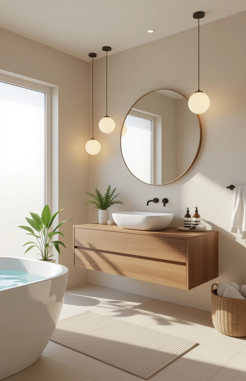 Bathroom Refresh: 10 Easy Updates That Make a Big Impact - Floating Wood Vanity with Vessel Sink