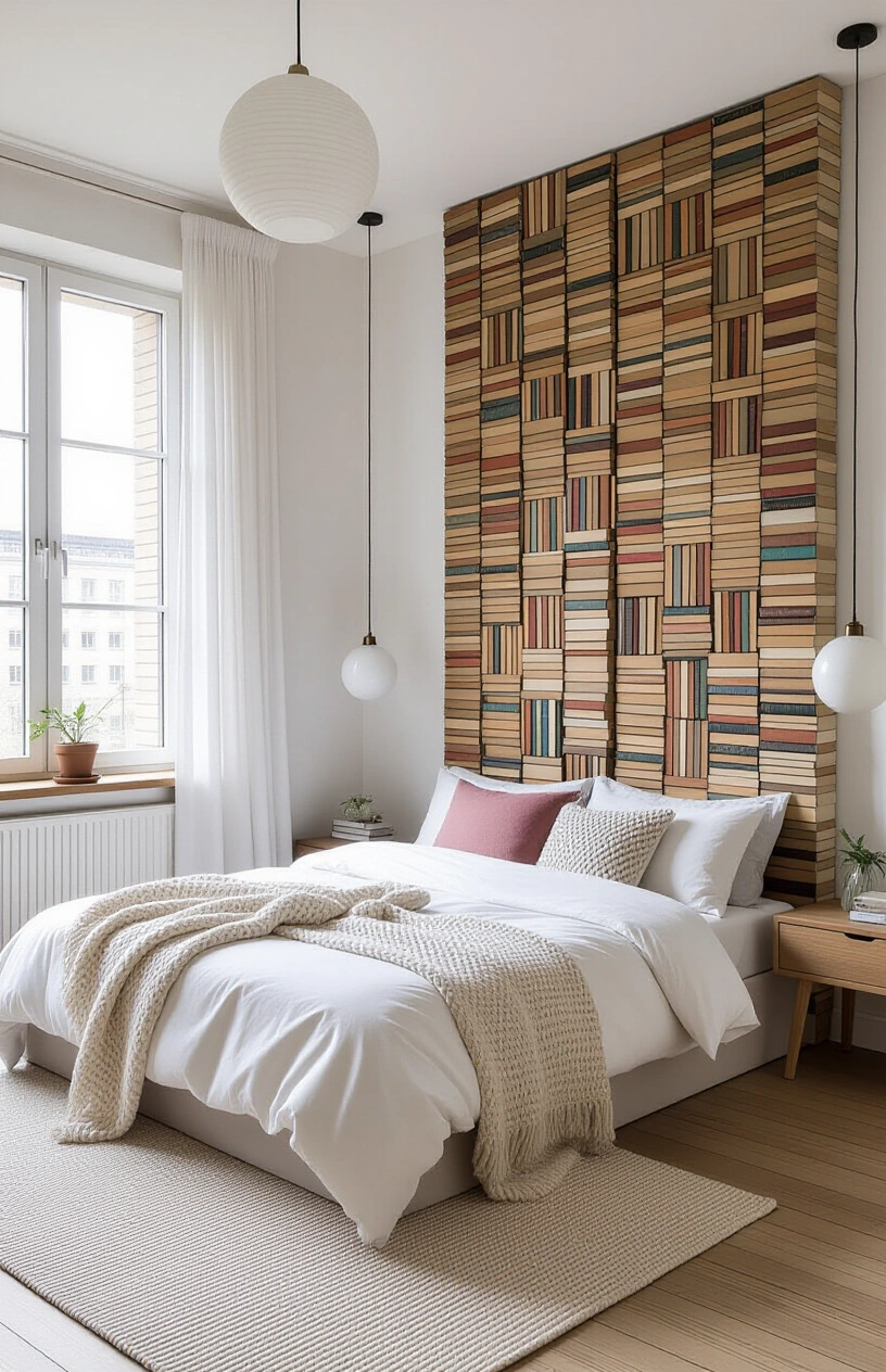 DIY Headboard Ideas: Budget-Friendly Projects for a Bedroom Makeover - Headboard Made from Repurposed Books