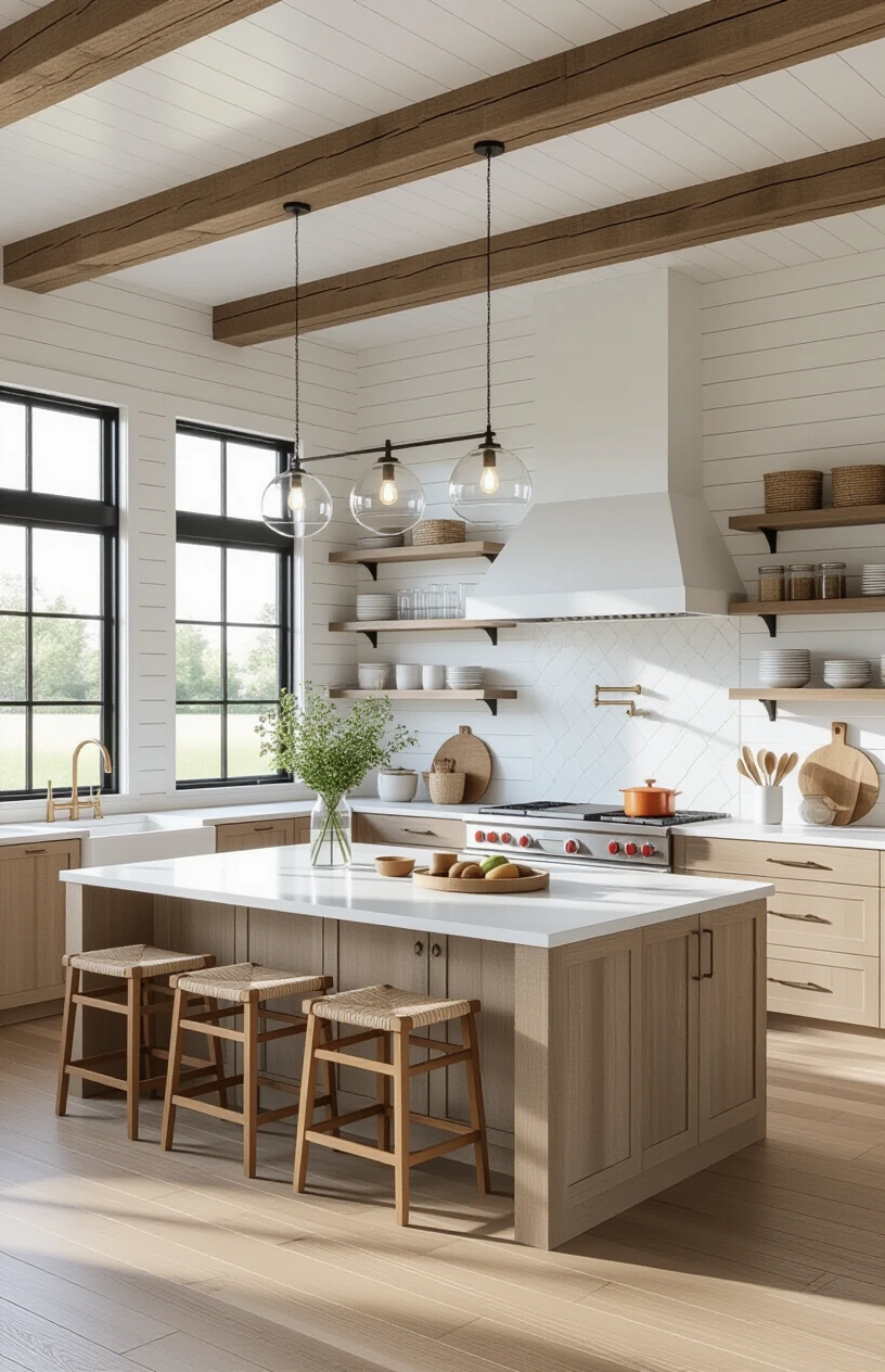 How to Style Your Open Shelving in the Kitchen (20 ideas) - Organizing Spices in Matching Glass Containers