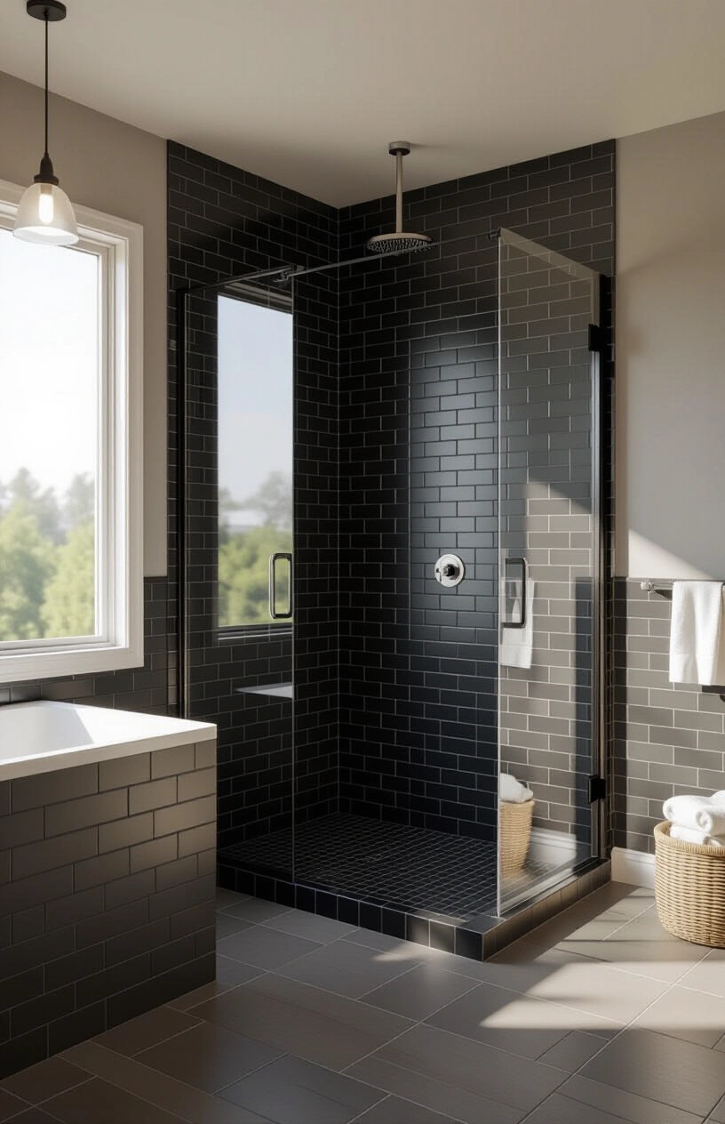Bathroom Refresh: 10 Easy Updates That Make a Big Impact - Subway Tile Shower with Dark Grout