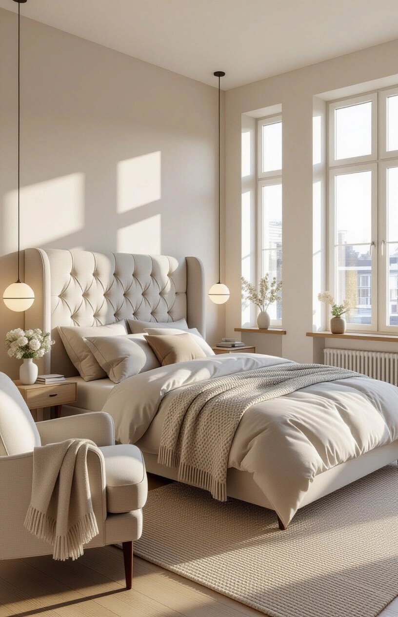 DIY Headboard Ideas: Budget-Friendly Projects for a Bedroom Makeover - Upholstered Plywood Headboard with Tufted Details