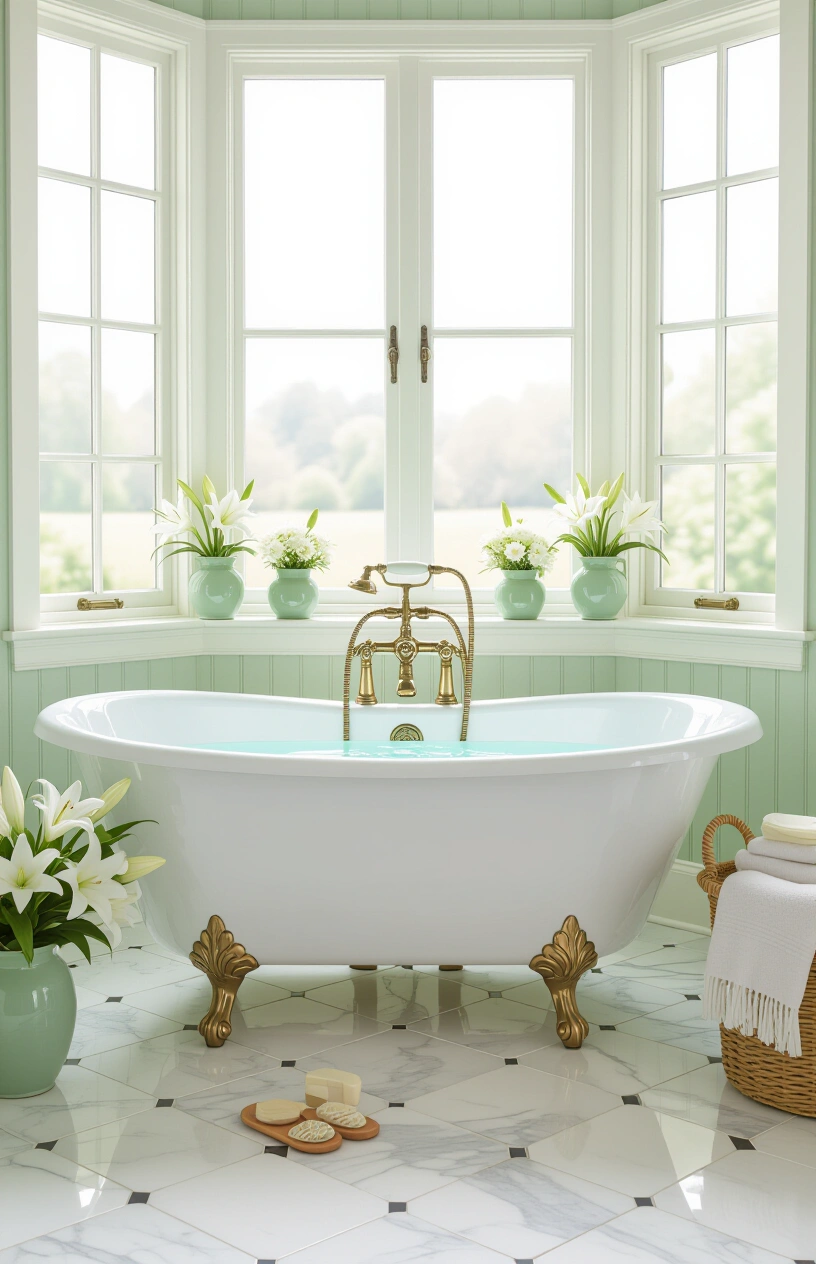 Bathroom Refresh: 10 Easy Updates That Make a Big Impact - Vintage Inspired Clawfoot Tub with Brass Fixtures